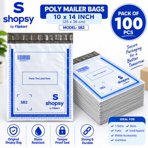 10×14 Inch Shopsy Non Pod Courier PolyBag (SB2) – Tamper Proof Self Adhesive Packing Bag for E-commerce Shipping | Waterproof Plastic Packaging Mailer